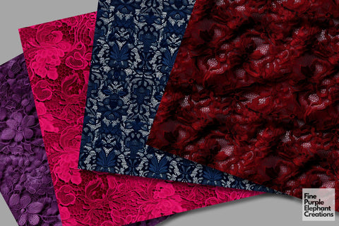 Royal Lace Digital Paper | Gemstone Jewel Tone Pattern Digital Pattern Fine Purple Elephant Creations 