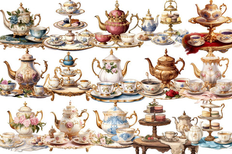 Royal Tea Table Clipart Sublimation Regulrcrative 
