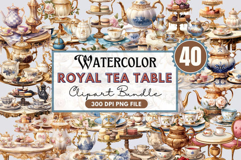 Royal Tea Table Clipart Sublimation Regulrcrative 