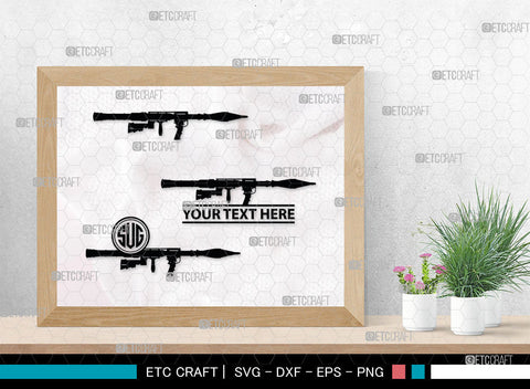 Rpg Monogram, Rpg 7 Silhouette, Rpg SVG, Rocket Launcher Svg, Anti Tank Rocket Svg, SB00031 SVG ETC Craft 