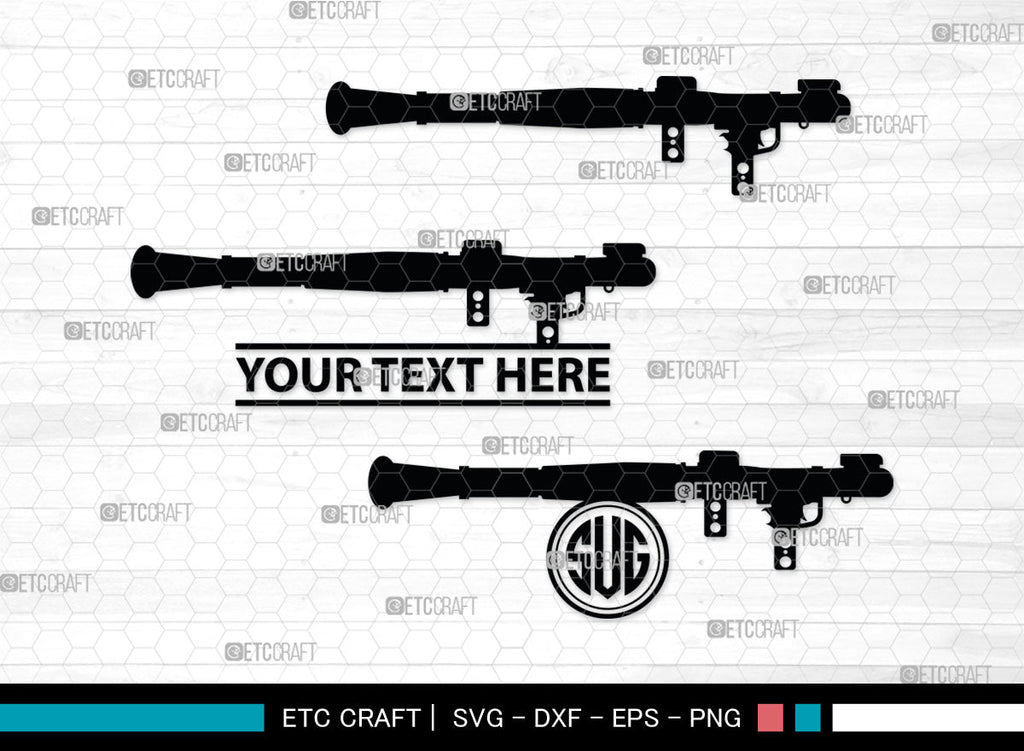 Rpg Monogram, Rpg 7 Silhouette, Rpg SVG, Rocket Launcher Svg, Anti Tan ...
