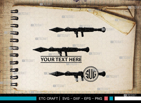 Rpg Monogram, Rpg 7 Silhouette, Rpg SVG, Rocket Launcher Svg, Anti Tank Rocket Svg, SB00031 SVG ETC Craft 