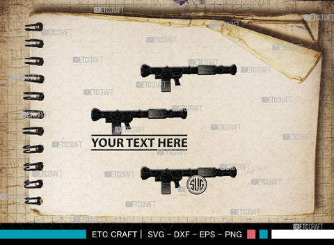 Rpg Monogram, Rpg 7 Silhouette, Rpg SVG, Rocket Launcher Svg, Anti Tank Rocket Svg, SB00031 SVG ETC Craft 