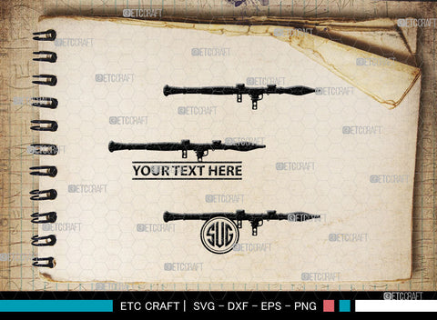 Rpg Monogram, Rpg 7 Silhouette, Rpg SVG, Rocket Launcher Svg, Anti Tank Rocket Svg, SB00031 SVG ETC Craft 