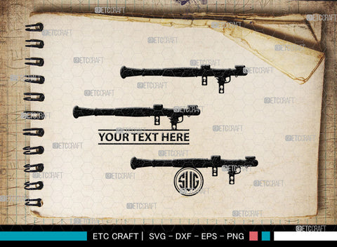 Rpg Monogram, Rpg 7 Silhouette, Rpg SVG, Rocket Launcher Svg, Anti Tank Rocket Svg, SB00031 SVG ETC Craft 