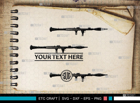 Rpg Monogram, Rpg 7 Silhouette, Rpg SVG, Rocket Launcher Svg, Anti Tank Rocket Svg, SB00031 SVG ETC Craft 