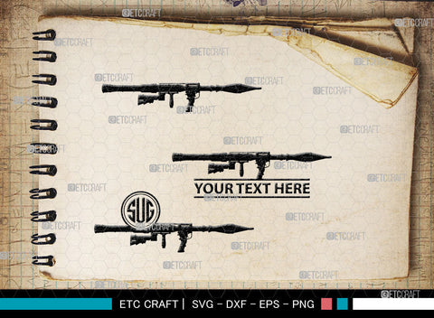 Rpg Monogram, Rpg 7 Silhouette, Rpg SVG, Rocket Launcher Svg, Anti Tank Rocket Svg, SB00031 SVG ETC Craft 