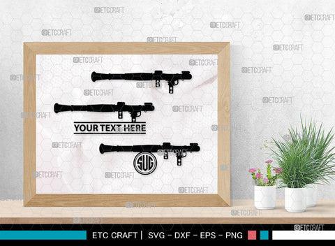 Rpg Monogram, Rpg 7 Silhouette, Rpg SVG, Rocket Launcher Svg, Anti Tank Rocket Svg, SB00031 SVG ETC Craft 