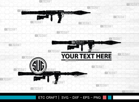 Rpg Monogram, Rpg 7 Silhouette, Rpg SVG, Rocket Launcher Svg, Anti Tank Rocket Svg, SB00031 SVG ETC Craft 