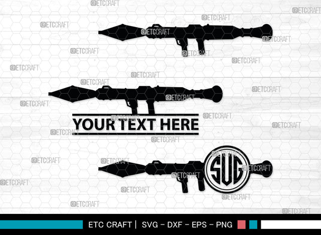 Rpg Monogram, Rpg 7 Silhouette, Rpg SVG, Rocket Launcher Svg, Anti Tank Rocket Svg, SB00031 SVG ETC Craft 
