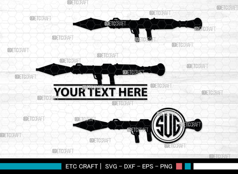 Rpg Monogram, Rpg 7 Silhouette, Rpg SVG, Rocket Launcher Svg, Anti Tank Rocket Svg, SB00031 SVG ETC Craft 