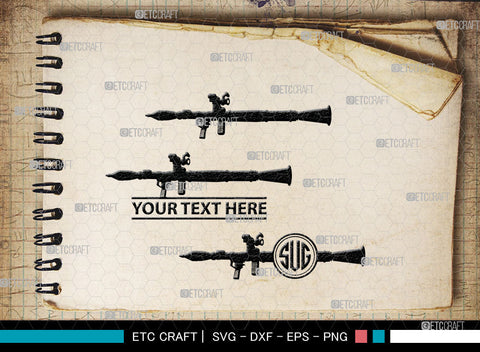 Rpg Monogram, Rpg 7 Silhouette, Rpg SVG, Rocket Launcher Svg, Anti Tank Rocket Svg, SB00031 SVG ETC Craft 