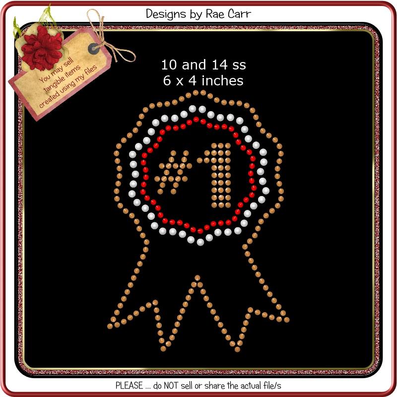 RS801 Award Ribbon Rhinestone Template - So Fontsy