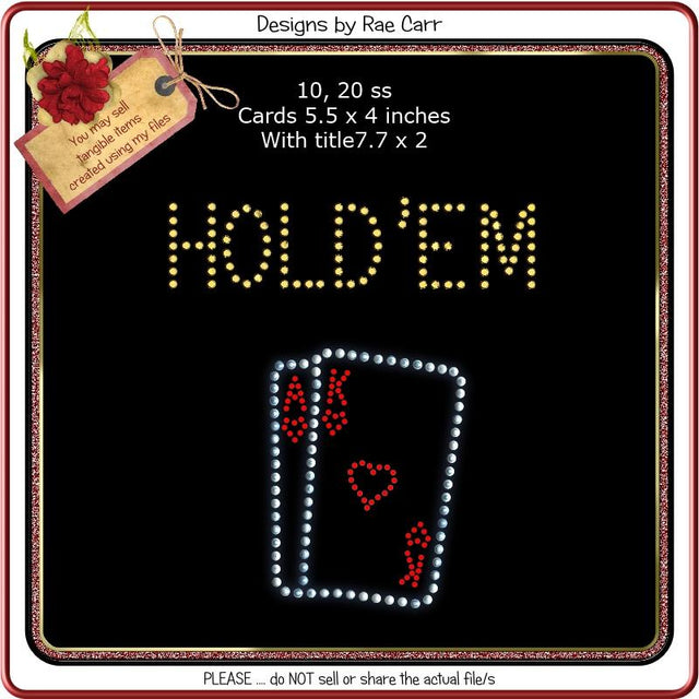 RS807 Hold'Em Rhinestone Template SVG Designs by Rae 