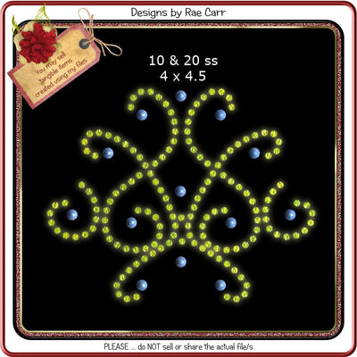 RS815 Embellishments Swirl Rhinestone Template SVG Designs by Rae 