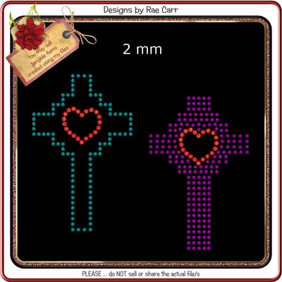 RS818 Cross Rhinestone Templates SVG Designs by Rae 