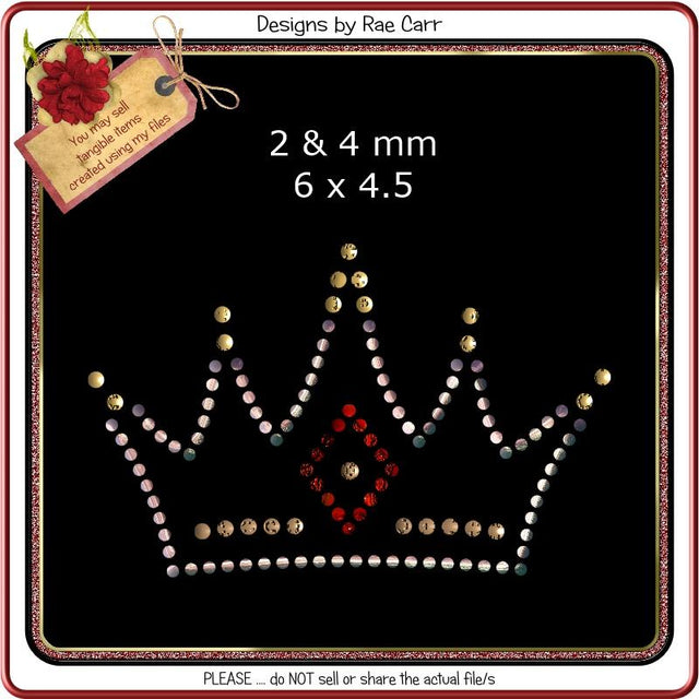 RS820 Crown Rhinestone Templates SVG Designs by Rae 