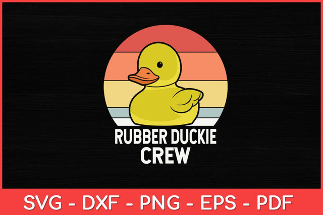 Rubber Duckie Crew Rubber Duckling Sunset Vintage Retro Svg Design SVG artprintfile 
