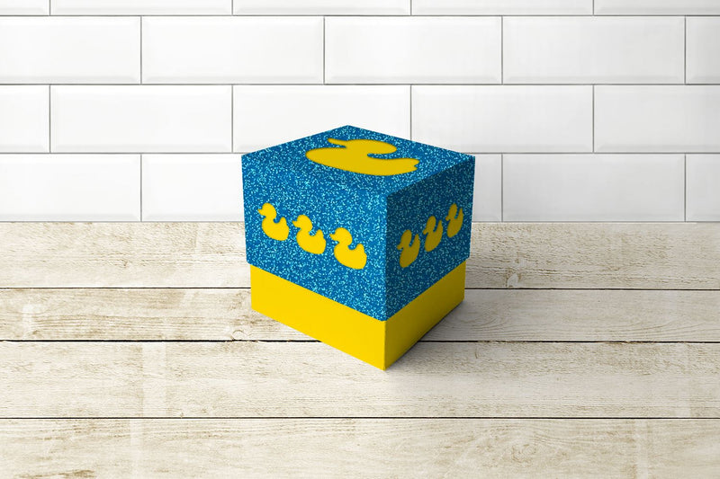 Rubber Ducky Cube Box With Lid SVG 3D Paper Risa Rocks It 
