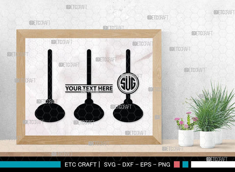 Rubber Plunger Monogram, Rubber Plunger Silhouette, Bathroom Svg, Toilet Plunger Svg, Rubber Plunger Svg, Rubber Sink Plunger Svg, SB00084 SVG ETC Craft 