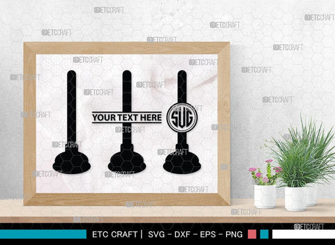 Rubber Plunger Monogram, Rubber Plunger Silhouette, Bathroom Svg, Toilet Plunger Svg, Rubber Plunger Svg, Rubber Sink Plunger Svg, SB00084 SVG ETC Craft 