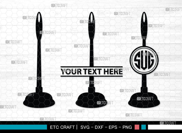 Rubber Plunger Monogram, Rubber Plunger Silhouette, Bathroom Svg, Toilet Plunger Svg, Rubber Plunger Svg, Rubber Sink Plunger Svg, SB00084 SVG ETC Craft 