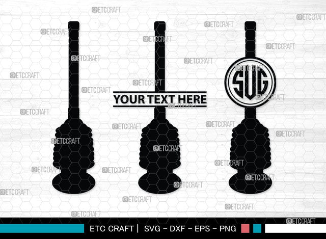 Rubber Plunger Monogram, Rubber Plunger Silhouette, Bathroom Svg, Toilet Plunger Svg, Rubber Plunger Svg, Rubber Sink Plunger Svg, SB00084 SVG ETC Craft 