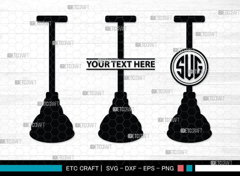 Rubber Plunger Monogram, Rubber Plunger Silhouette, Bathroom Svg, Toilet Plunger Svg, Rubber Plunger Svg, Rubber Sink Plunger Svg, SB00084 SVG ETC Craft 