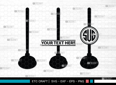 Rubber Plunger Monogram, Rubber Plunger Silhouette, Bathroom Svg, Toilet Plunger Svg, Rubber Plunger Svg, Rubber Sink Plunger Svg, SB00084 SVG ETC Craft 