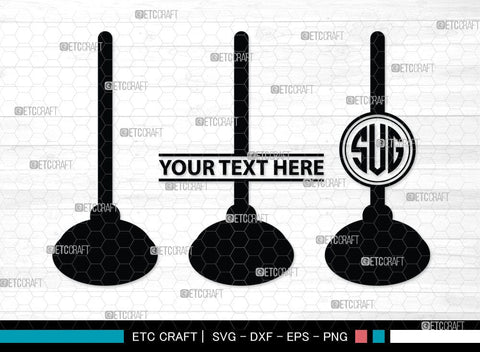 Rubber Plunger Monogram, Rubber Plunger Silhouette, Bathroom Svg, Toilet Plunger Svg, Rubber Plunger Svg, Rubber Sink Plunger Svg, SB00084 SVG ETC Craft 