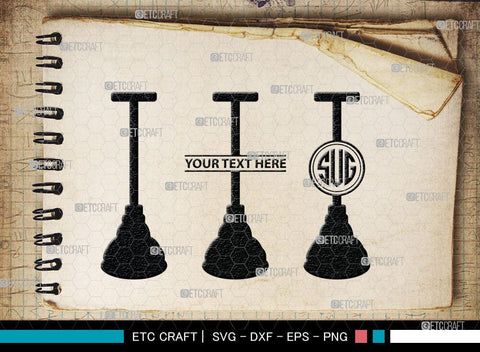 Rubber Plunger Monogram, Rubber Plunger Silhouette, Bathroom Svg, Toilet Plunger Svg, Rubber Plunger Svg, Rubber Sink Plunger Svg, SB00084 SVG ETC Craft 