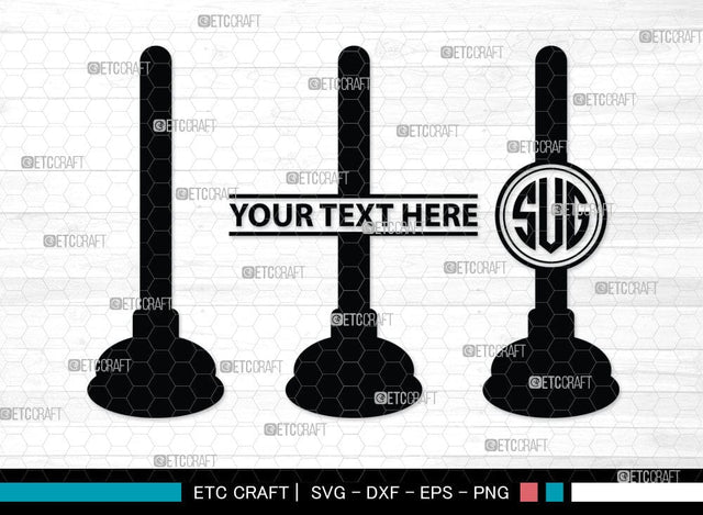 Rubber Plunger Monogram, Rubber Plunger Silhouette, Bathroom Svg, Toilet Plunger Svg, Rubber Plunger Svg, Rubber Sink Plunger Svg, SB00084 SVG ETC Craft 