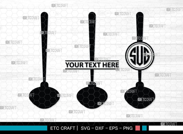 Rubber Plunger Monogram, Rubber Plunger Silhouette, Bathroom Svg, Toilet Plunger Svg, Rubber Plunger Svg, Rubber Sink Plunger Svg, SB00084 SVG ETC Craft 