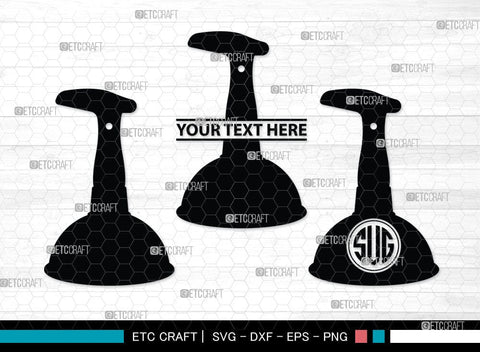 Rubber Plunger Monogram, Rubber Plunger Silhouette, Bathroom Svg, Toilet Plunger Svg, Rubber Plunger Svg, Rubber Sink Plunger Svg, SB00084 SVG ETC Craft 