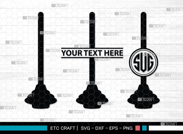 Rubber Plunger Monogram, Rubber Plunger Silhouette, Bathroom Svg, Toilet Plunger Svg, Rubber Plunger Svg, Rubber Sink Plunger Svg, SB00084 SVG ETC Craft 