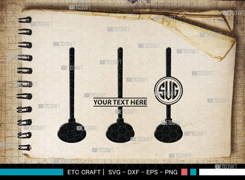 Rubber Plunger Monogram, Rubber Plunger Silhouette, Bathroom Svg, Toilet Plunger Svg, Rubber Plunger Svg, Rubber Sink Plunger Svg, SB00084 SVG ETC Craft 