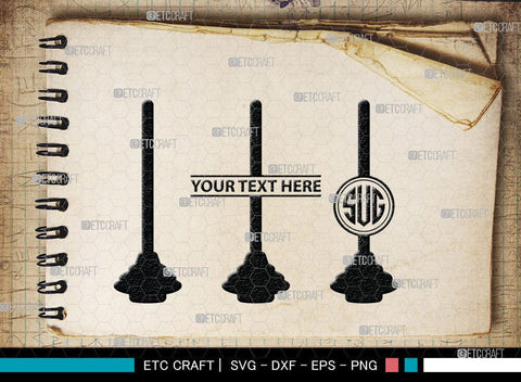 Rubber Plunger Monogram, Rubber Plunger Silhouette, Bathroom Svg, Toilet Plunger Svg, Rubber Plunger Svg, Rubber Sink Plunger Svg, SB00084 SVG ETC Craft 