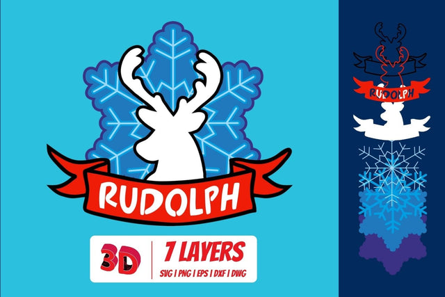 Rudolph 3D Layered SVG Cut File SVG SvgOcean 