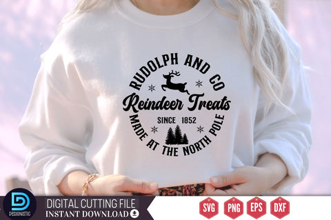 Rudolph and co reindeer treats since 1852 made at the north pole SVG SVG DESIGNISTIC 