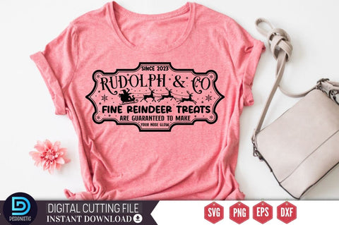 Rudolph & co fine reindeer treats are guaranteed to make your nose glow Since 2023 SVG SVG DESIGNISTIC 