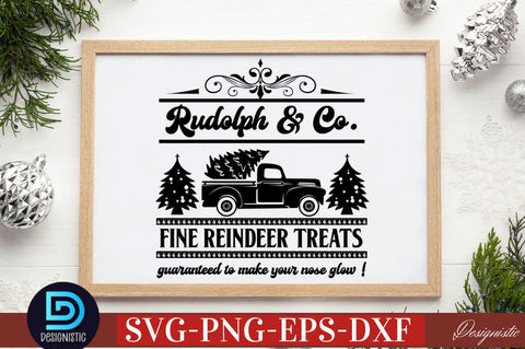 Rudolph & co. fine reindeer treats guaranteed to make your nose glow ! SVG SVG DESIGNISTIC 