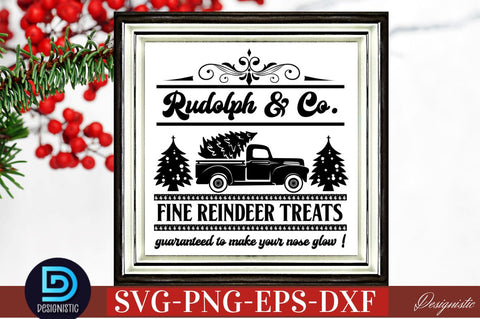 Rudolph & co. fine reindeer treats guaranteed to make your nose glow ! SVG SVG DESIGNISTIC 