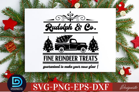Rudolph & co. fine reindeer treats guaranteed to make your nose glow ! SVG SVG DESIGNISTIC 