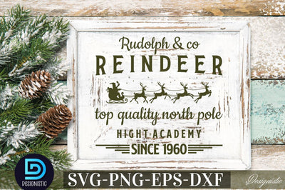 Rudolph & co reindeer top quality north pole hight academy since 1960 SVG SVG DESIGNISTIC 