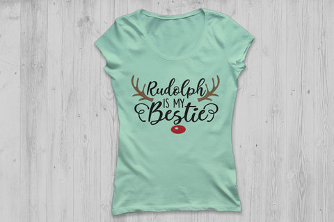 Rudolph Is My Bestie| Christmas Reindeer SVG Cutting Files. SVG CosmosFineArt 