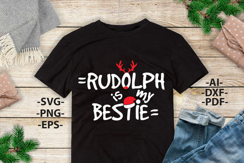 Rudolph Is My Bestie Svg | Family christmas svg | Christmas Shirt SVG | Dxf Cricut | Instant Download, Cricut silhouette ,svg cutting file SVG 1uniqueminute 