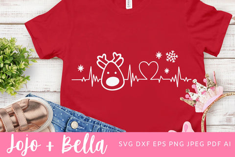 Rudolph Svg, Heartbeat Svg, Christmas Shirt Svg, Kid’s Christmas Shirt Png, Christmas Gift png, Christmas Sign DXF, Christmas Svgs, Christmas Ornament SVG SVG Jojo&Bella 