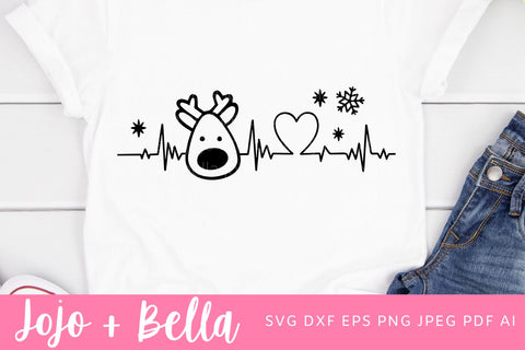 Rudolph Svg, Heartbeat Svg, Christmas Shirt Svg, Kid’s Christmas Shirt Png, Christmas Gift png, Christmas Sign DXF, Christmas Svgs, Christmas Ornament SVG SVG Jojo&Bella 