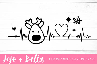 Rudolph Svg, Heartbeat Svg, Christmas Shirt Svg, Kid’s Christmas Shirt Png, Christmas Gift png, Christmas Sign DXF, Christmas Svgs, Christmas Ornament SVG SVG Jojo&Bella 