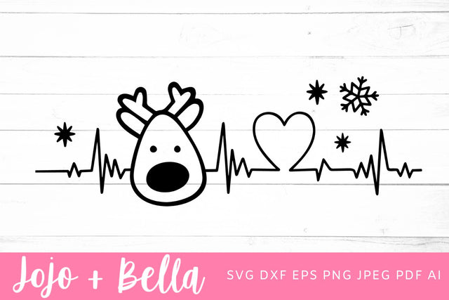 Rudolph Svg, Heartbeat Svg, Christmas Shirt Svg, Kid’s Christmas Shirt Png, Christmas Gift png, Christmas Sign DXF, Christmas Svgs, Christmas Ornament SVG SVG Jojo&Bella 